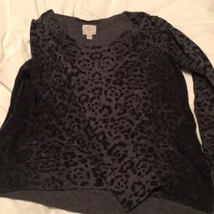 Grey and black cheetah print sweater